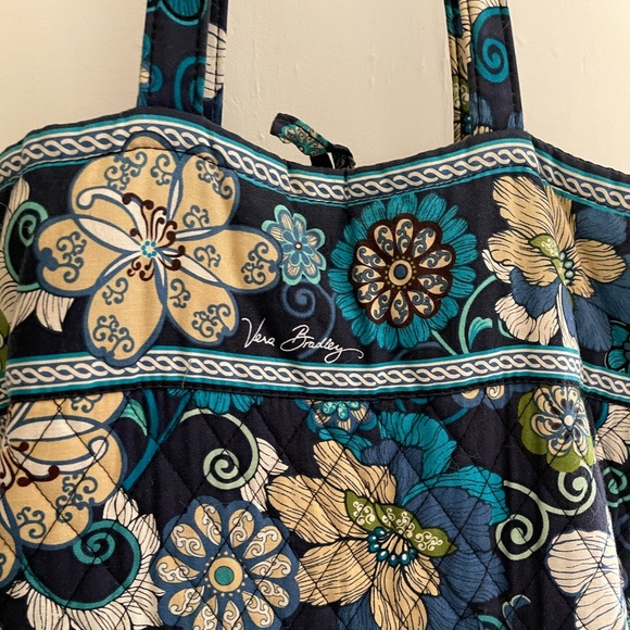 Vera Bradley Small Tote in Mod Floral Blue - Picture 3 of 11